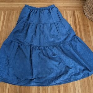 Old Navy Textured Blue A-Line Skirt Size Large